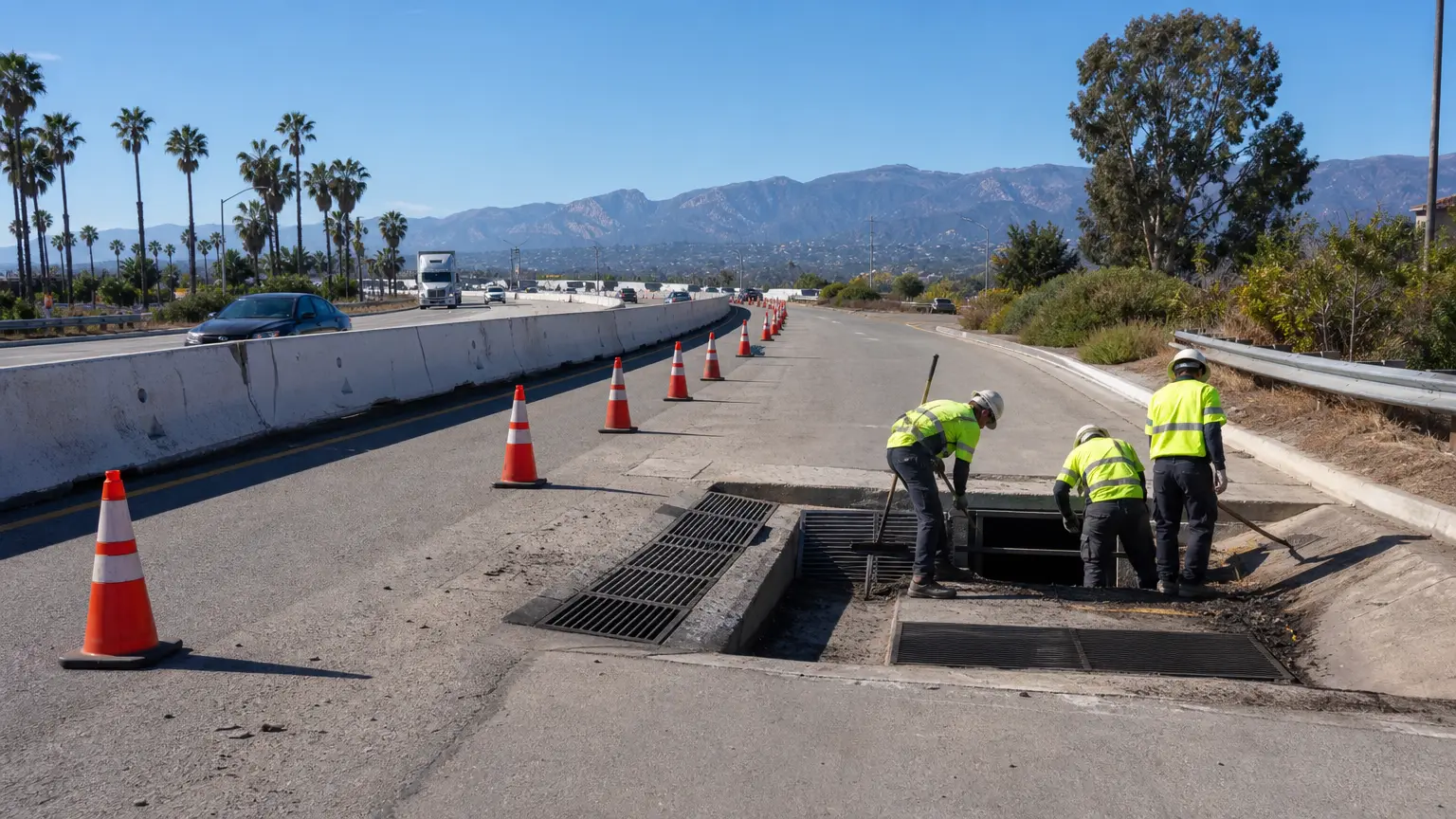 2-Month Castillo Street Off-Ramp Drainage Repairs Underway