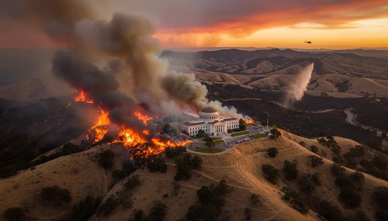 Brush fire threatens Reagan Library