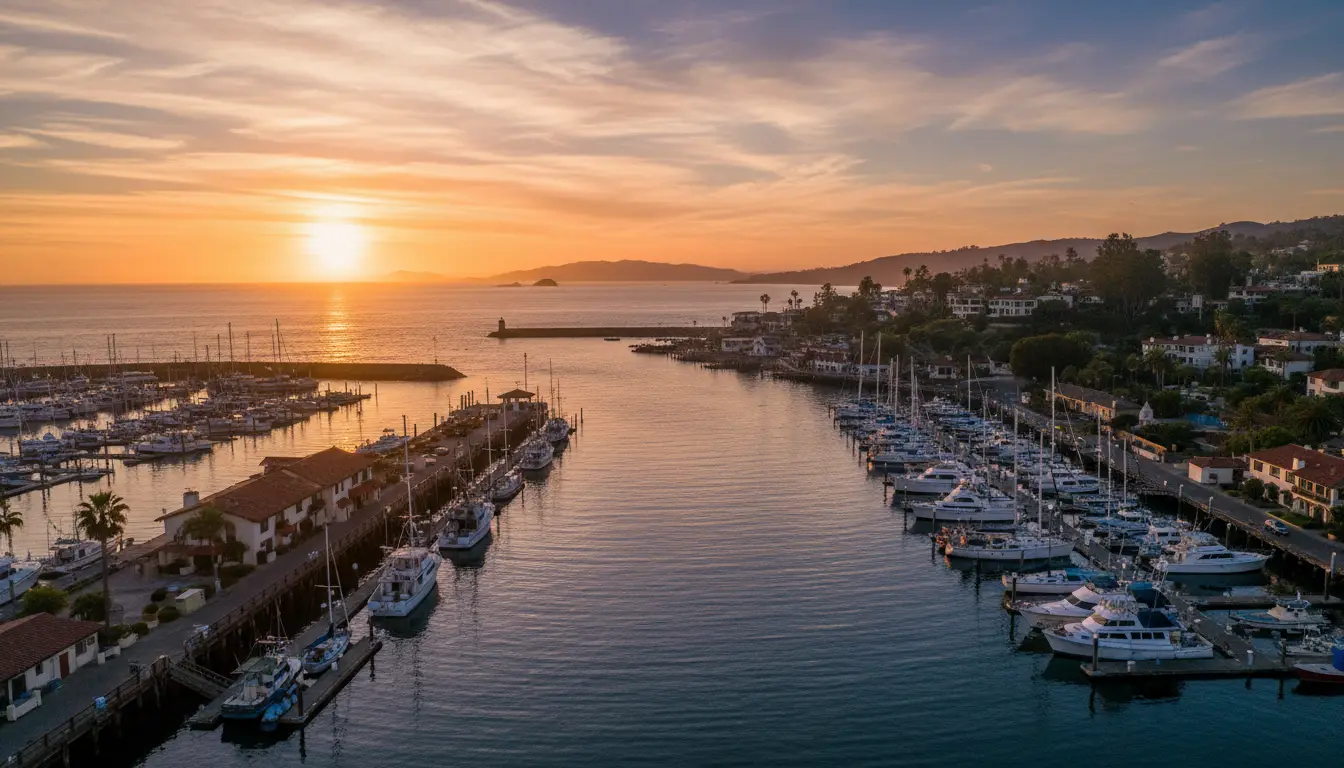 Dusk at the Santa Barbara Harbor