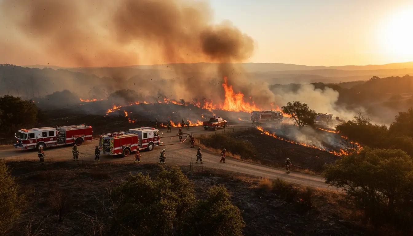 Fire teams on the scene of over 100-acre vegetation fire in eastern San Luis Obispo County