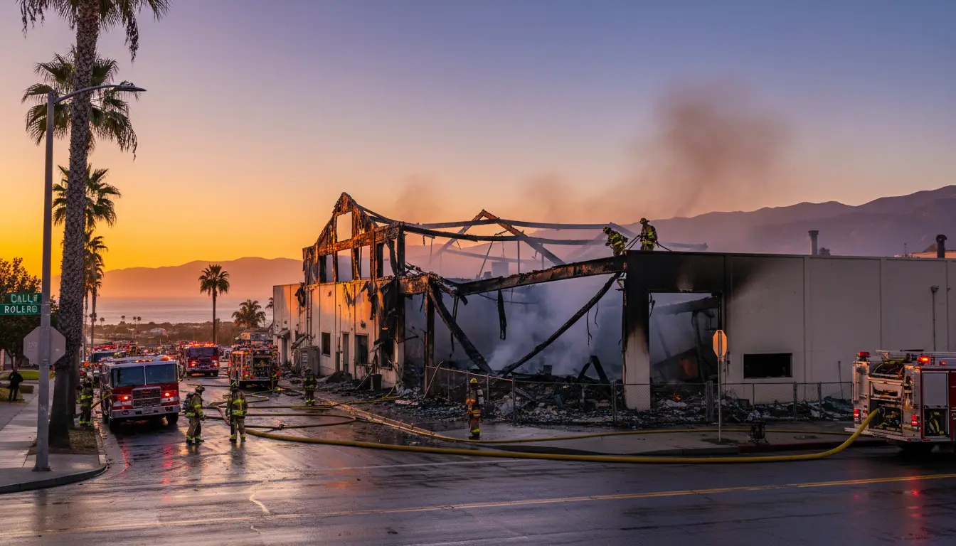 Fire teams successfully knocked down fire at industrial building on Calle Bolero Wednesday