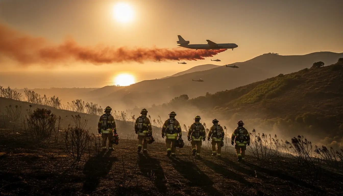 Firefighters gain ground on Sandy fire after overnight air assault