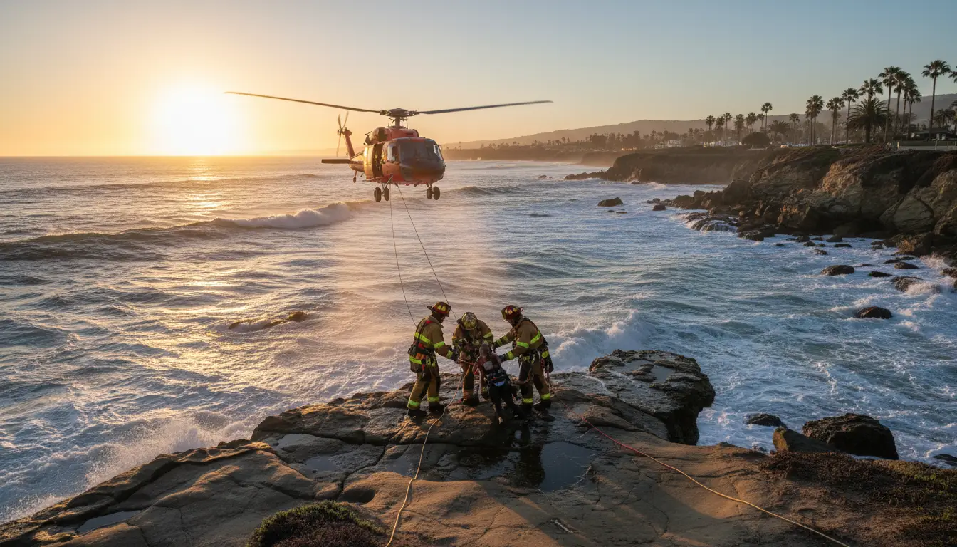 Firefighters Rescue Pair Trapped Against Rocks on Isla Vista Shoreline