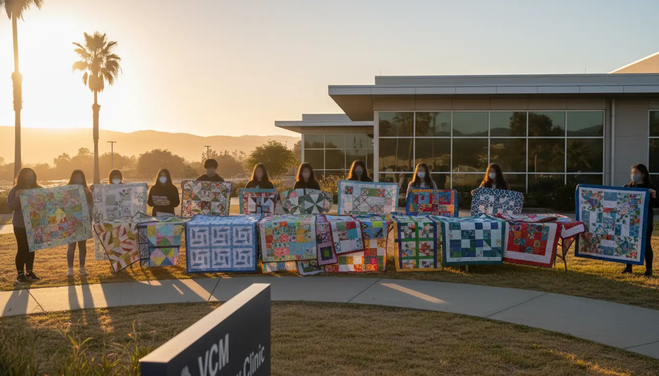 Liz De Anza Students Donate Quilts to VCMC Oncology Clinic