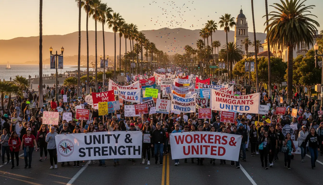 May Day Rallies Celebrate Workers, Immigrants on Central Coast