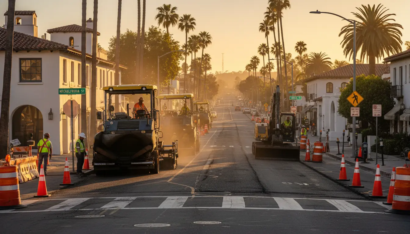 Repaving Work Underway on Anacapa From Micheltorena to Cota Streets