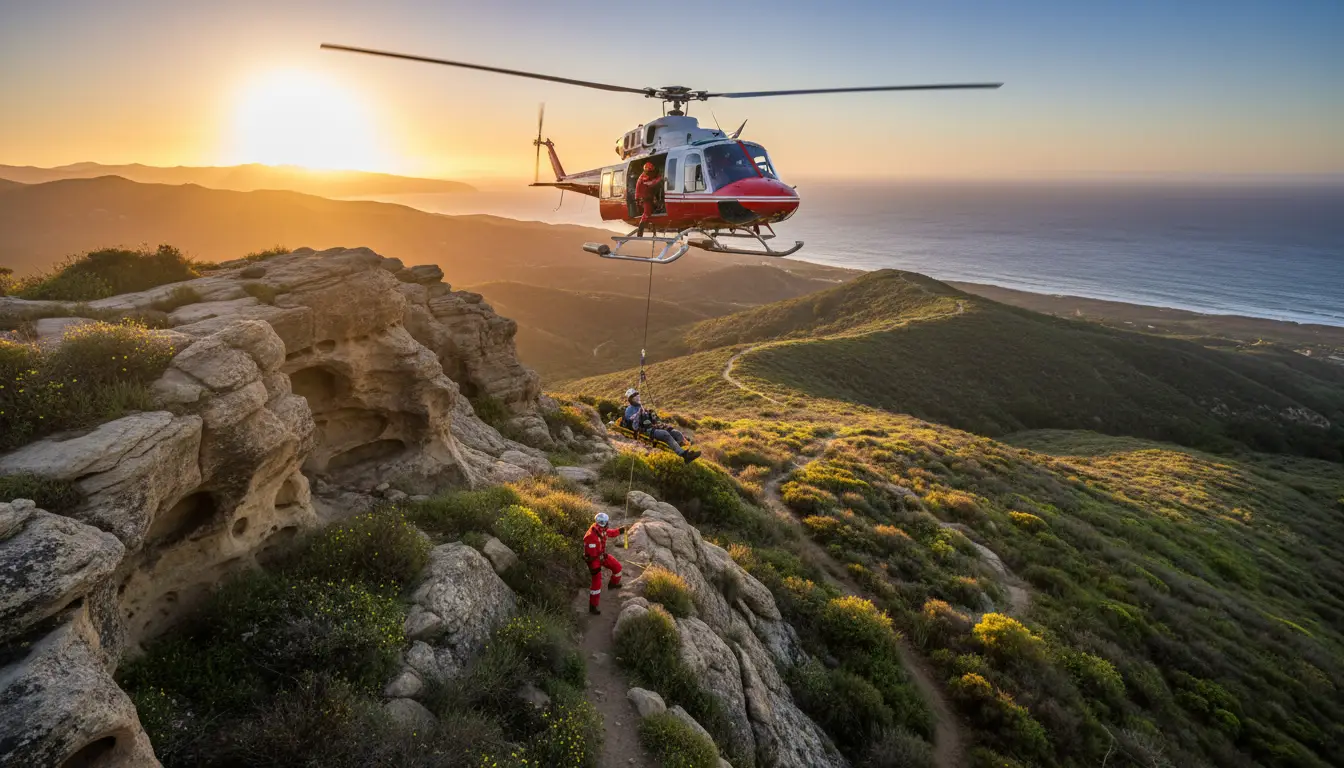 Rescuers Airlift Injured Hiker from Gaviota Wind Caves Trail