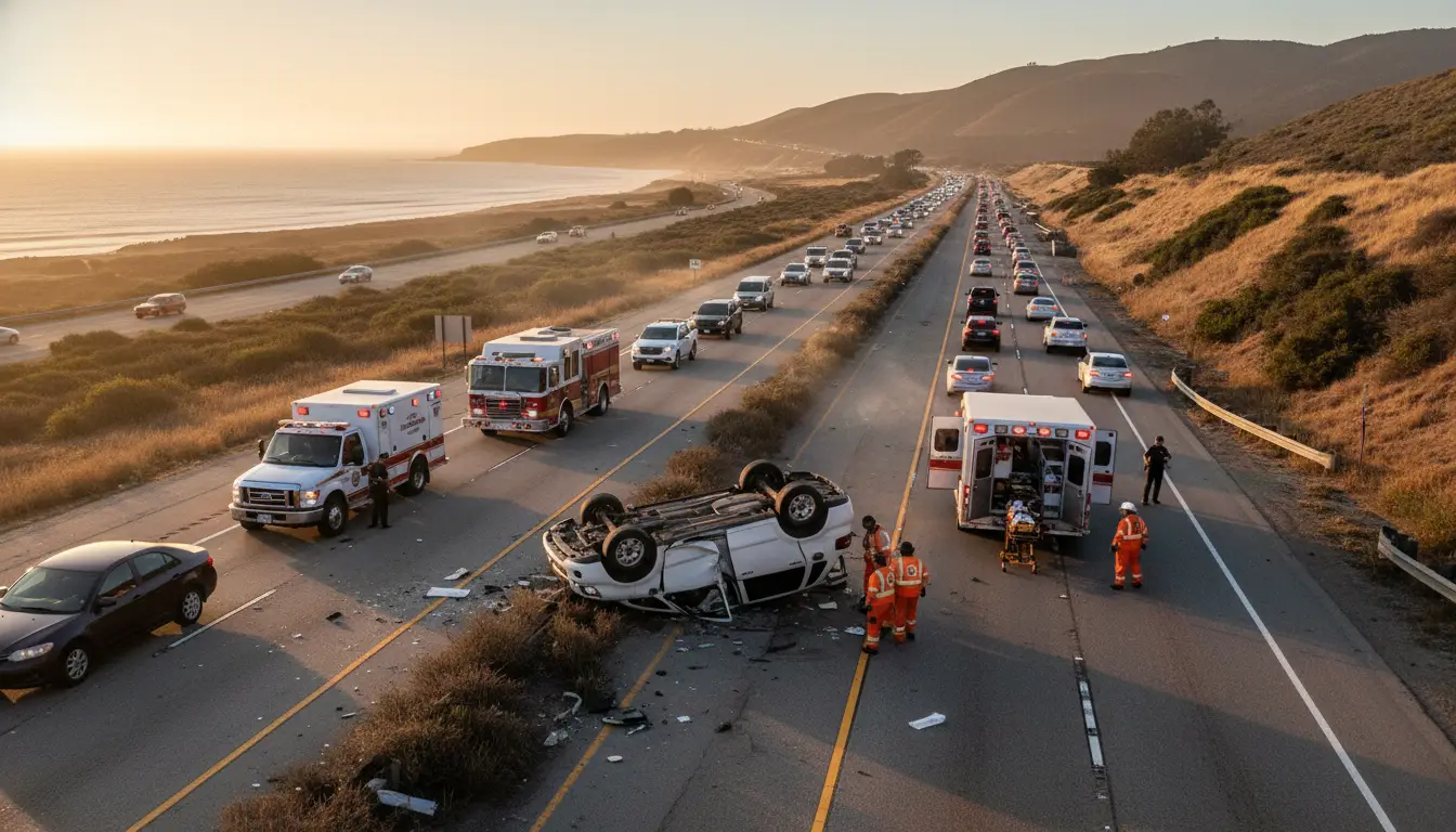Rollover crash sends two to hospital on Highway 135