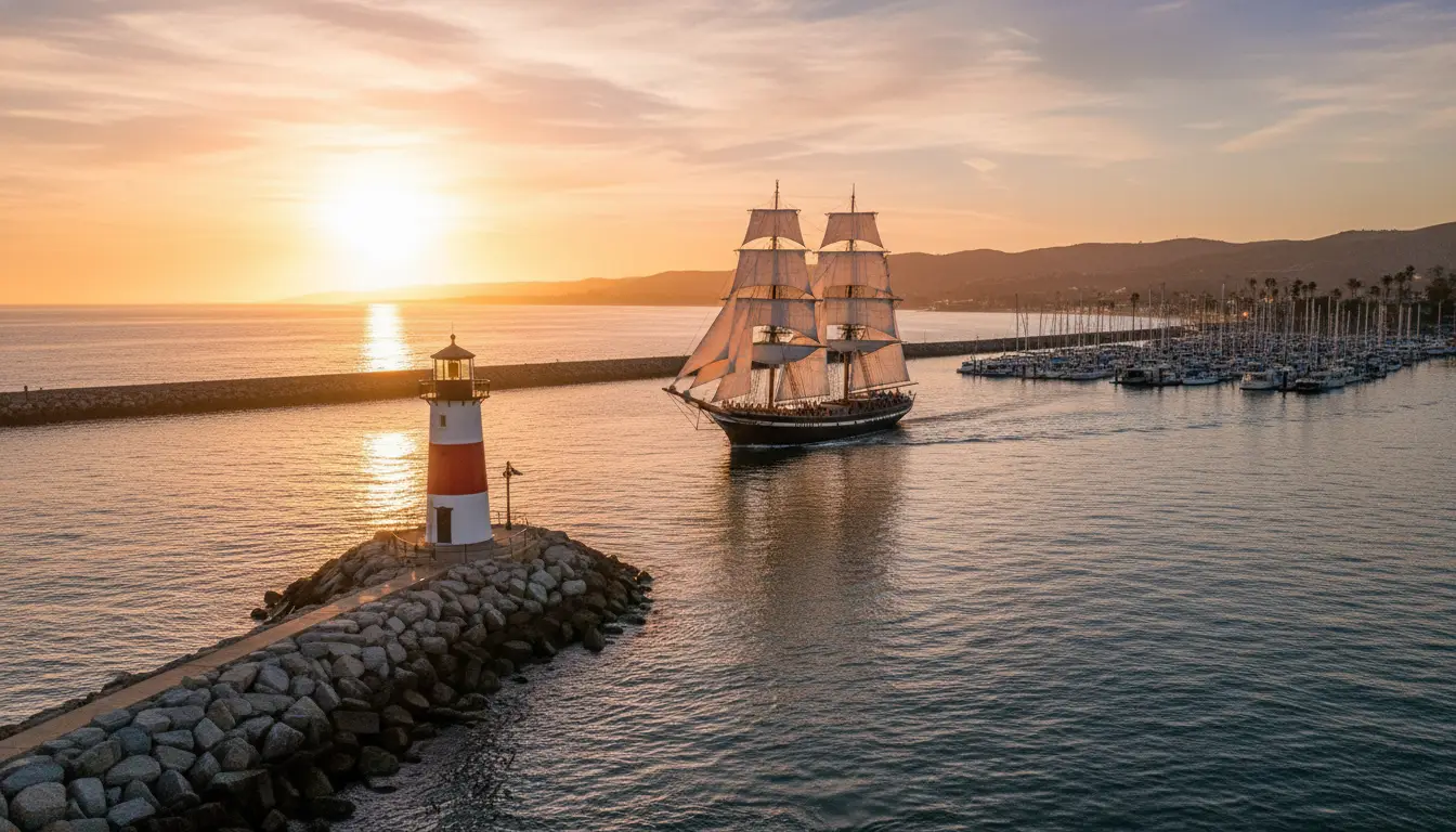 Tall Ship Mystic Whaler Sails Into Ventura Harbor