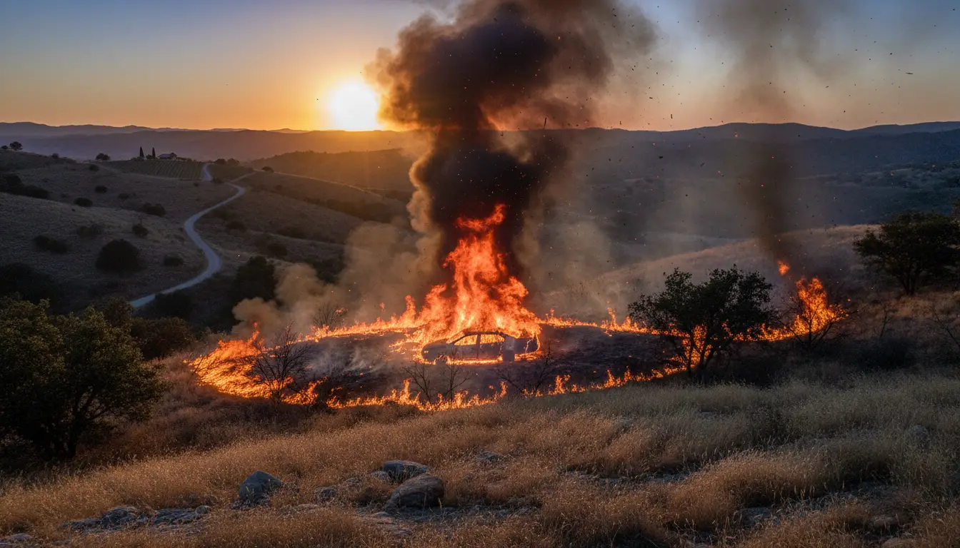 Vehicle fire sparks 5-acre Rock Fire west of Paso Robles